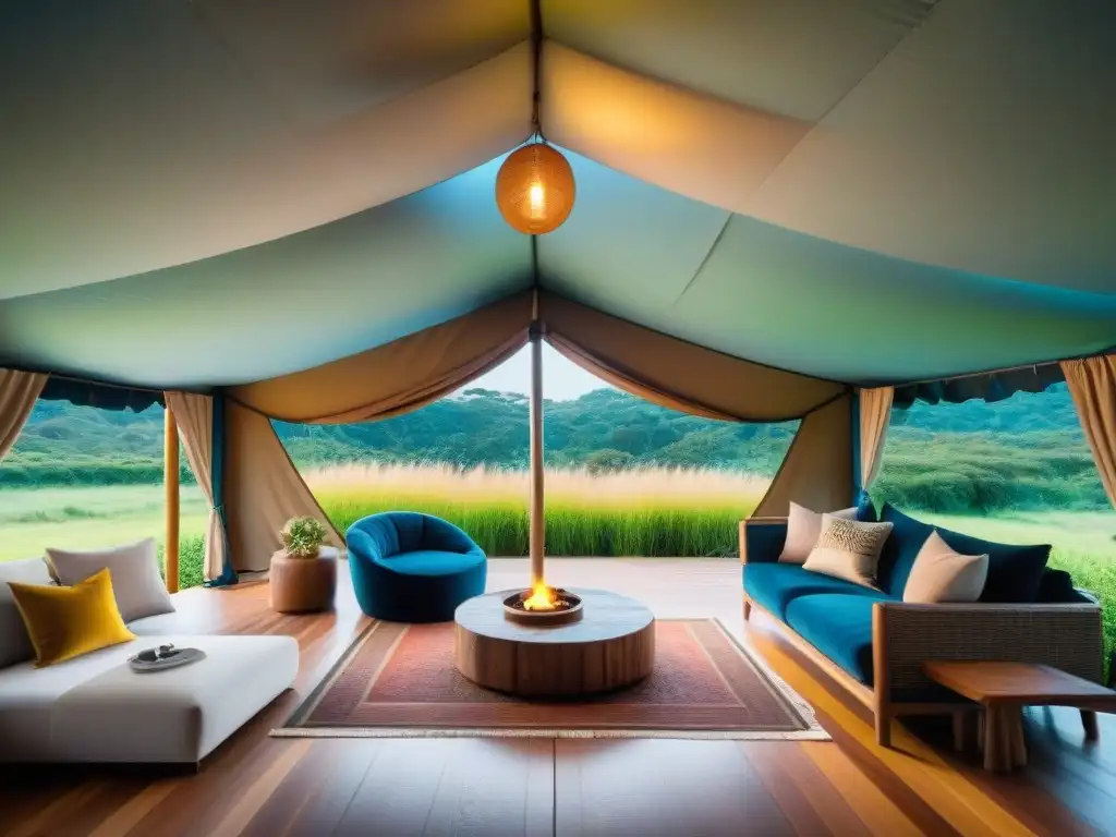 Acogedora tienda de glamping en Uruguay rodeada de naturaleza exuberante