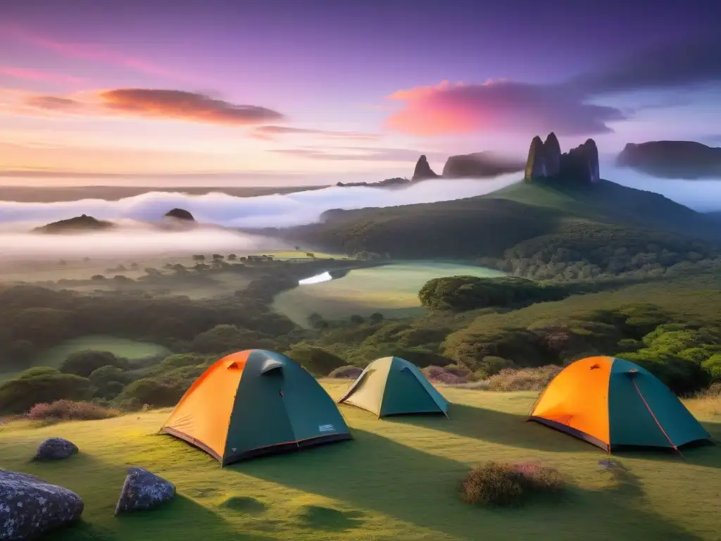 Un amanecer vibrante sobre Quebrada de los Cuervos, Uruguay