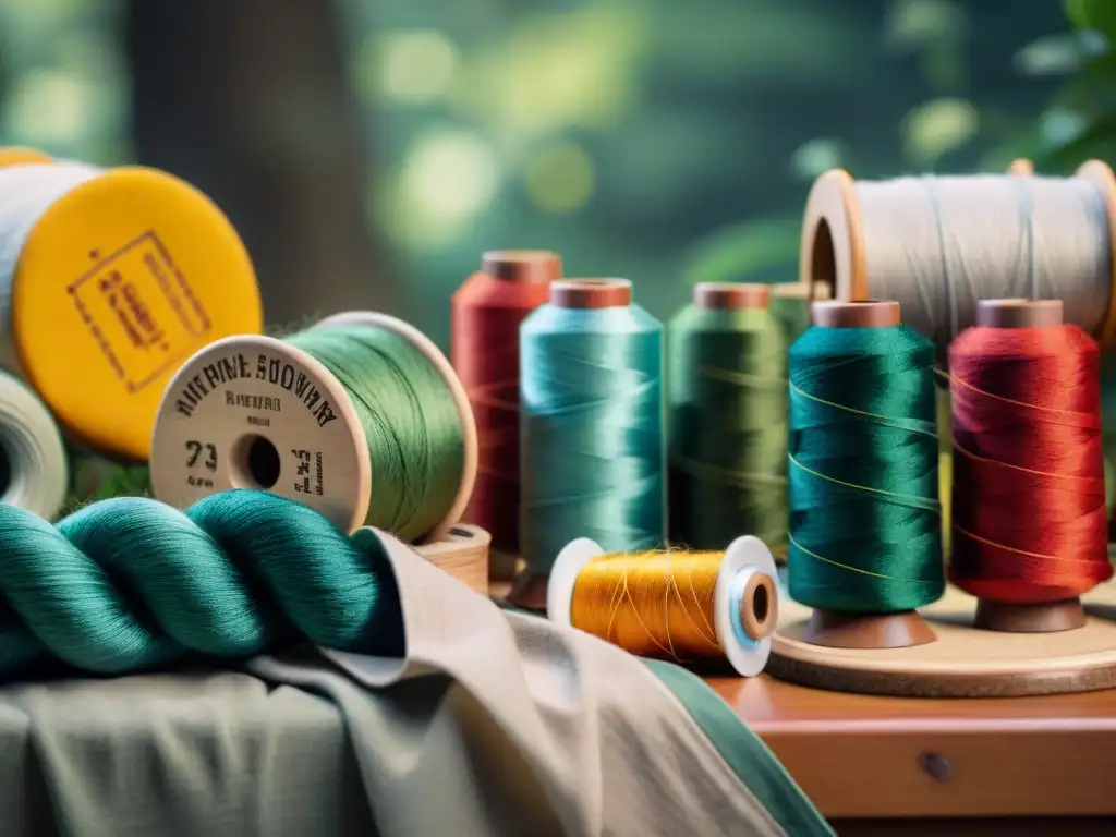 Artistas cosiendo con detalle marcas de ropa de camping en medio de la naturaleza y equipo vintage