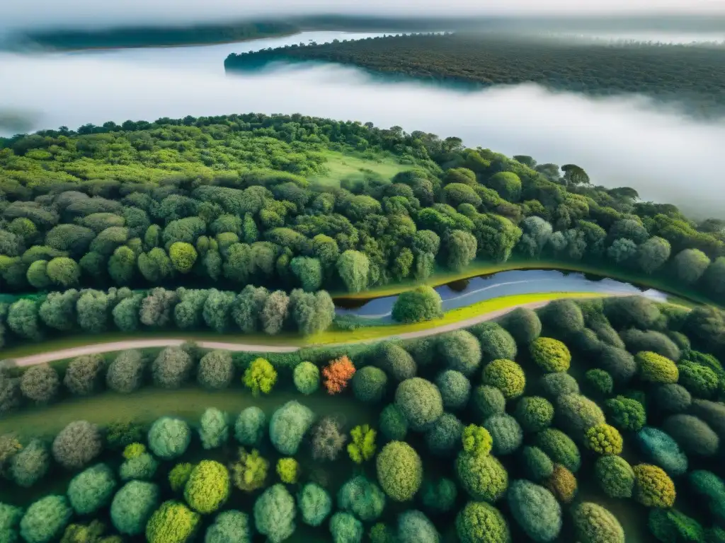 Descubre la belleza de un bosque en Uruguay con río, ideal para acampar