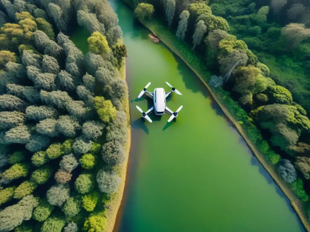 Explora la belleza de Uruguay: drone sobrevuela un camping con tiendas coloridas bajo árboles, río y senderistas