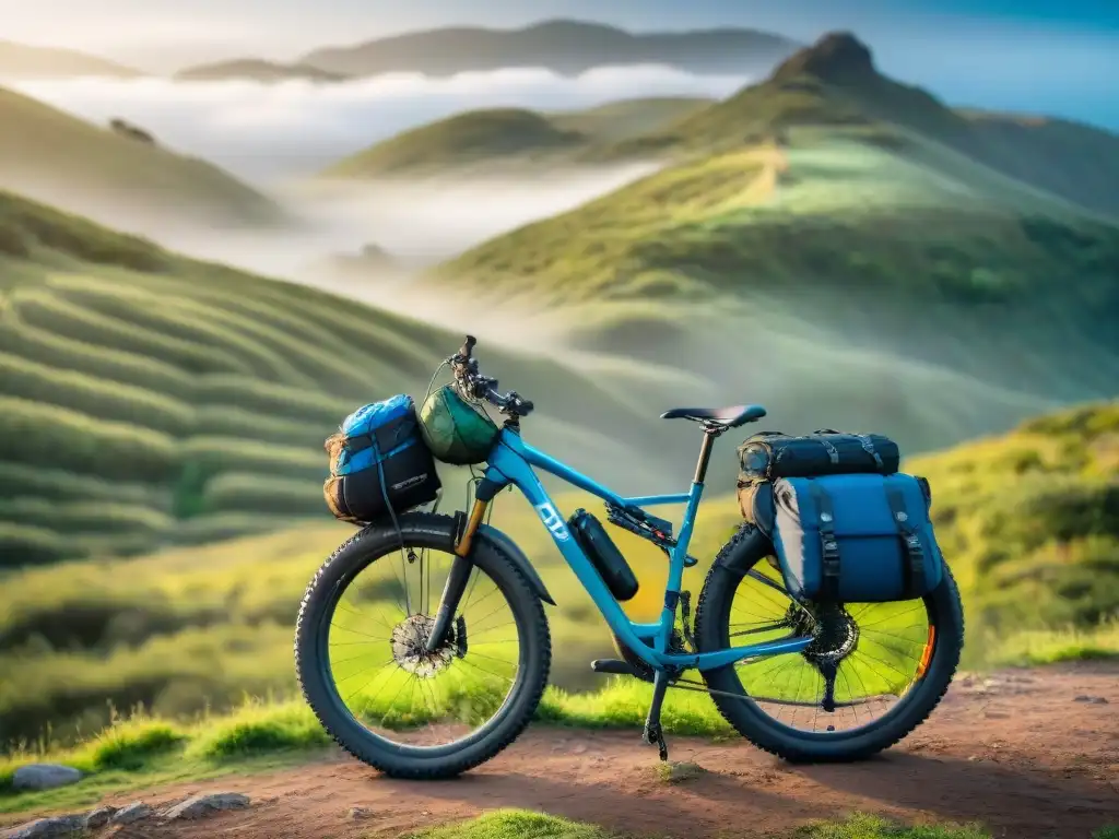 Bicicleta de montaña para camping en Uruguay: aventura y exploración en paisajes salvajes y verdes