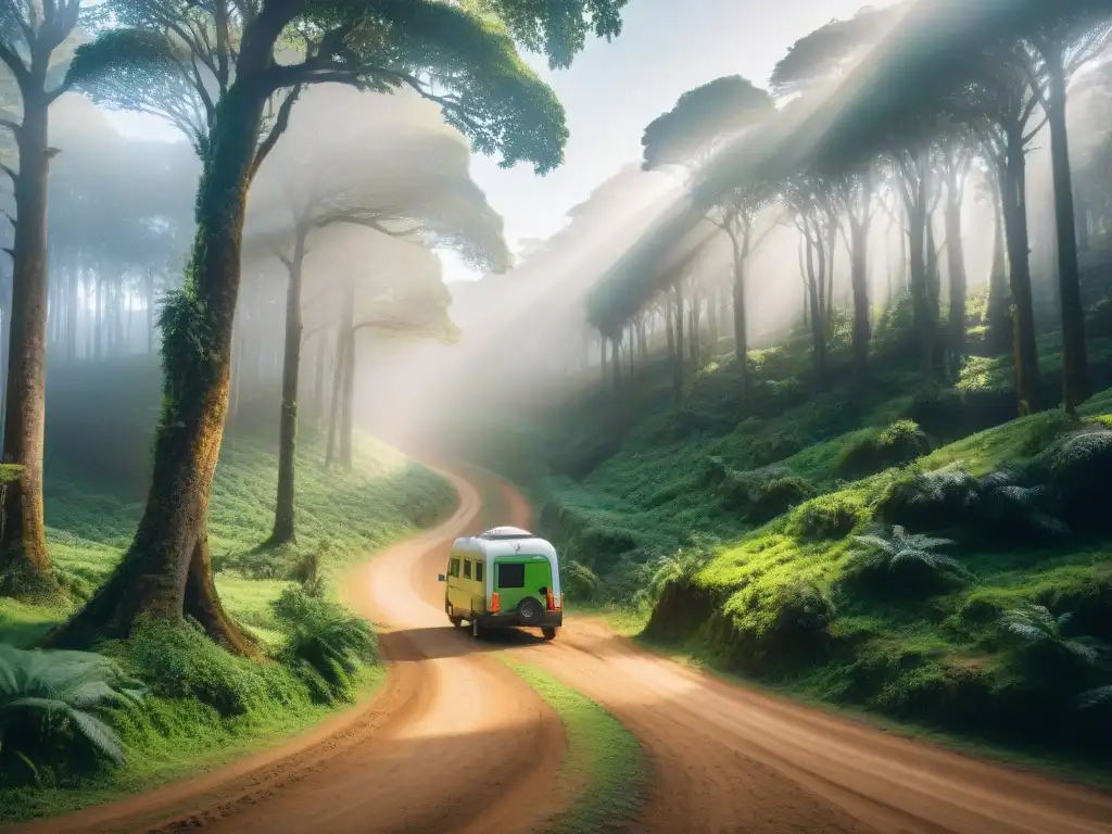 Un bosque exuberante en Uruguay con campamento ecológico y transporte responsable