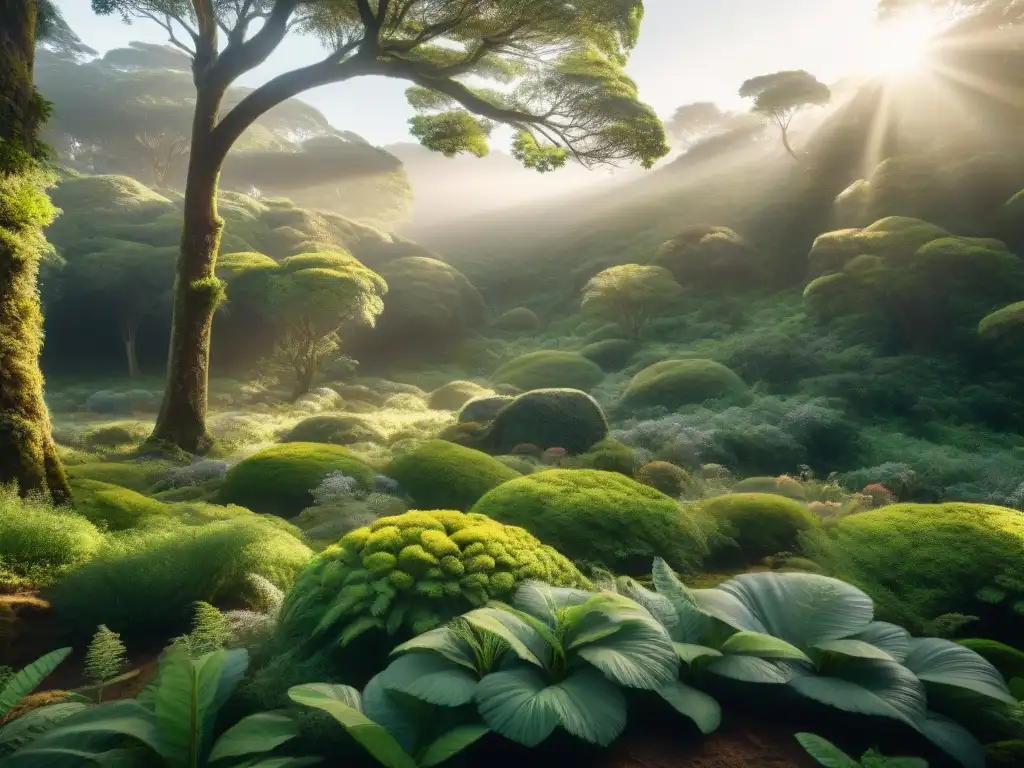 Un bosque verde exuberante en Uruguay