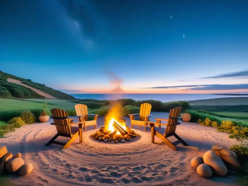 Disfruta de un cálido atardecer en un camping privado en Uruguay, rodeado de naturaleza y un cielo estrellado