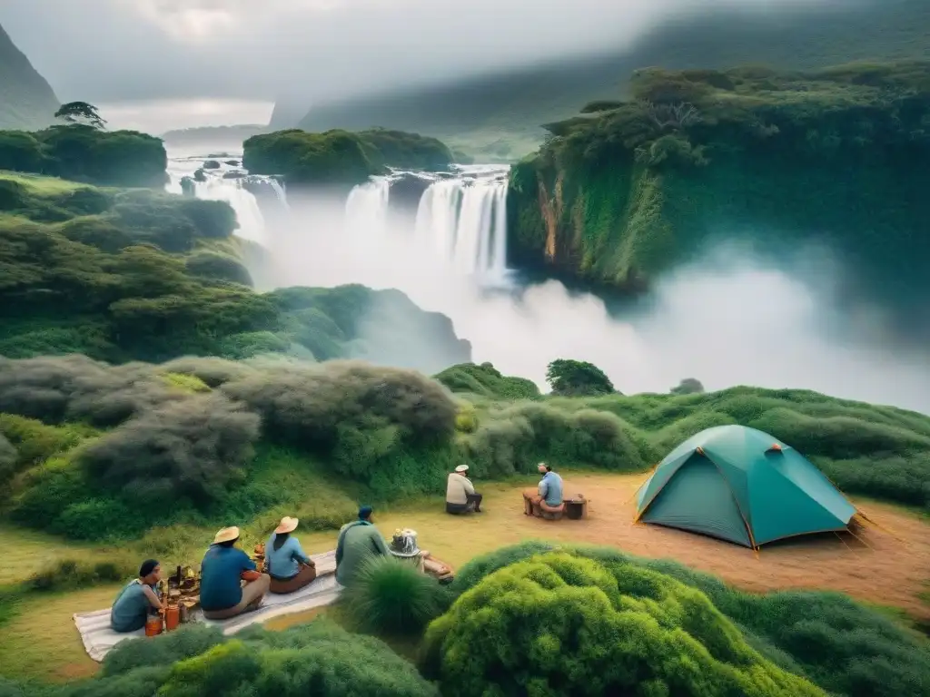 Campamento en Uruguay con historia preservada, rodeado de naturaleza exuberante y comunidad unida