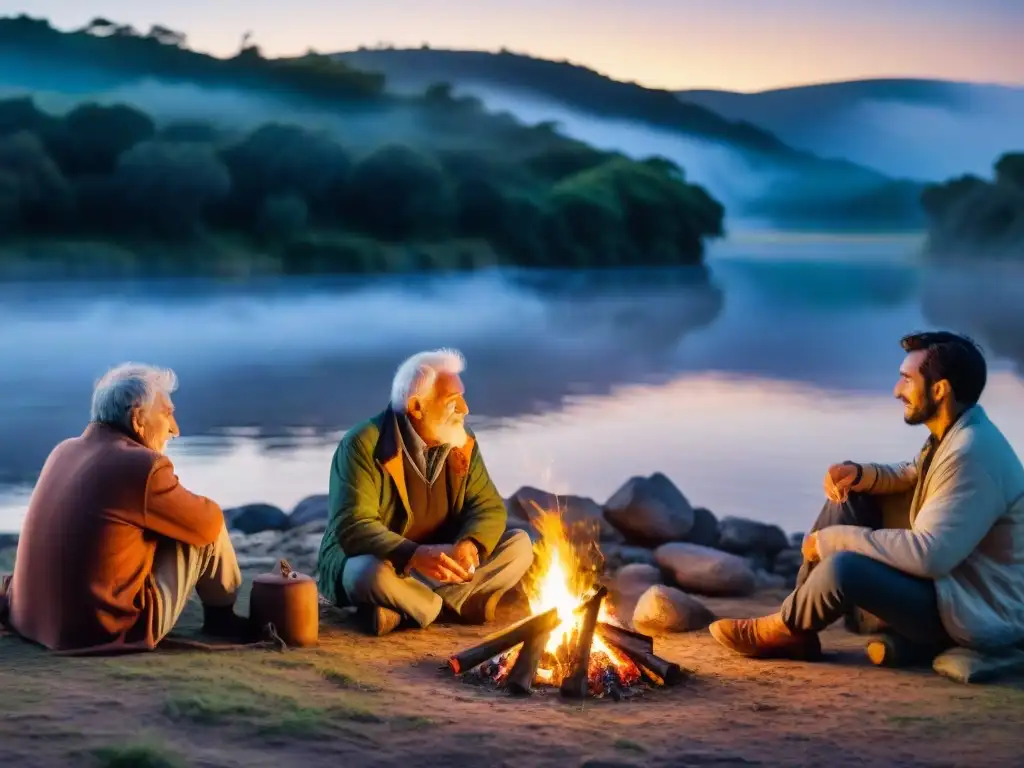 Campamento en Uruguay: leyendas locales junto a fogata bajo el cielo estrellado