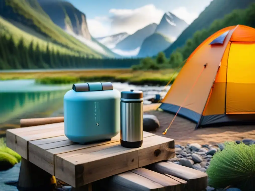 Campamento en la naturaleza con avanzado sistema de filtración de agua