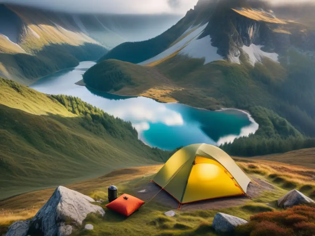 Un campamento en la naturaleza con un sofisticado sistema de filtración de agua en acción