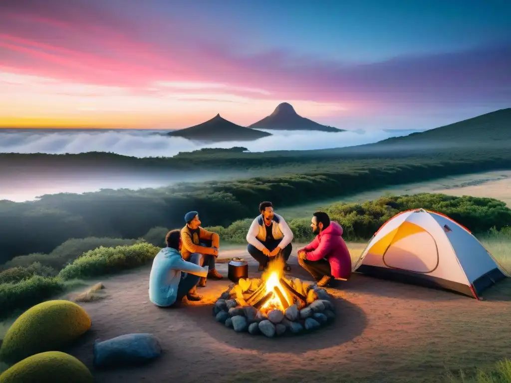 Un campamento sereno entre la exuberante vegetación de Uruguay, joyas naturales al acampar