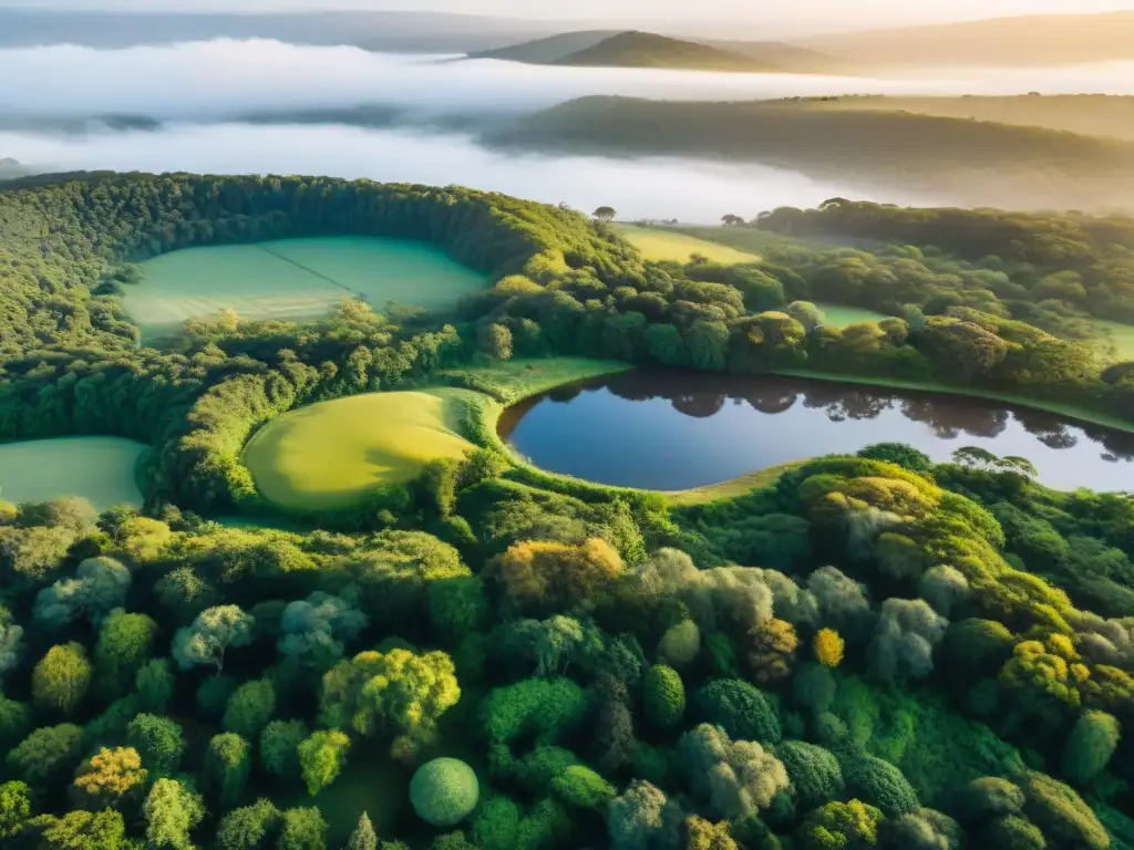 Campamento sostenible en Uruguay: voluntariado en campismo verde bajo el cálido atardecer