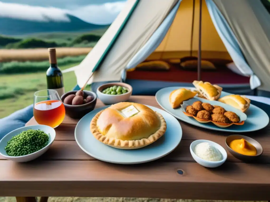 Disfruta de la gastronomía camping en Uruguay con este exquisito banquete en un entorno de glamping