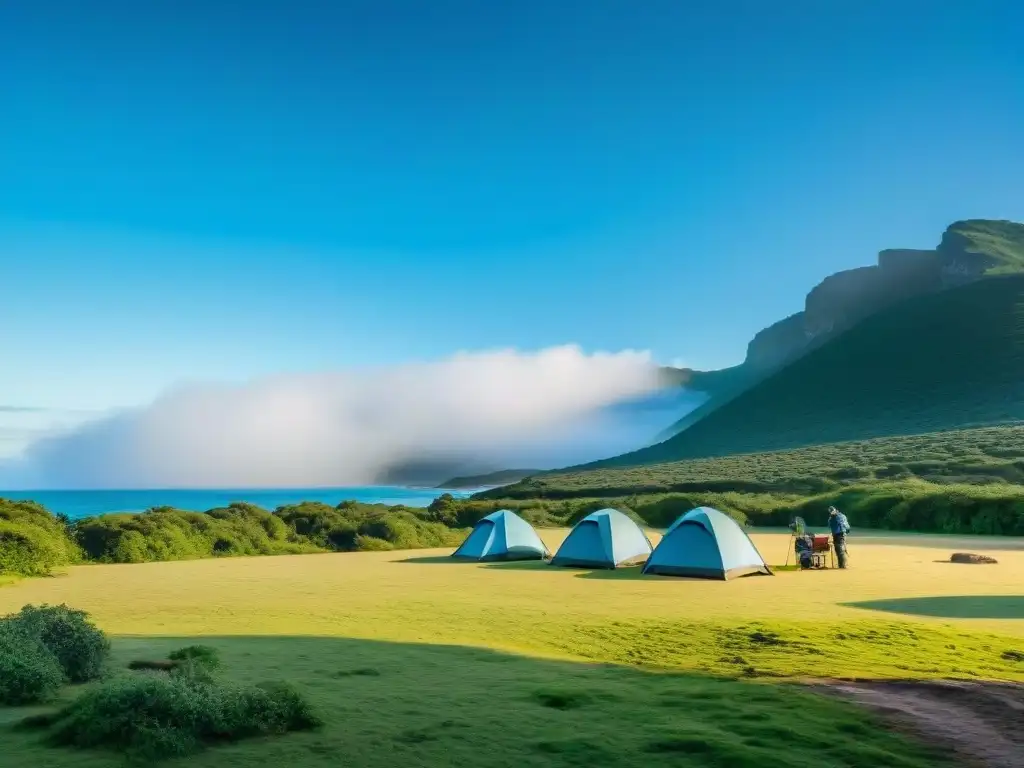 Campistas en Uruguay montan campamento con marcas ropa técnica sostenible, en armonía con la naturaleza