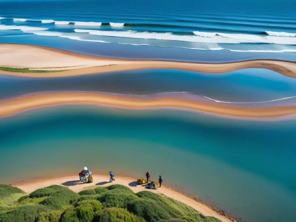 Campistas unidos conservando playas y ríos en Uruguay, reflejando dedicación y diversidad