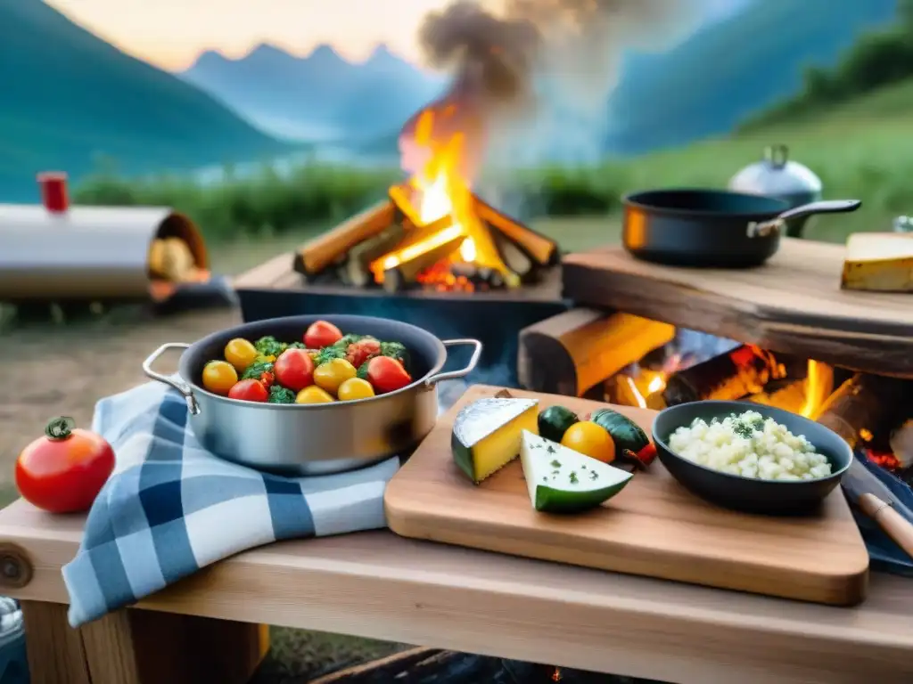 Cocina con ingredientes locales en un campamento bajo las estrellas