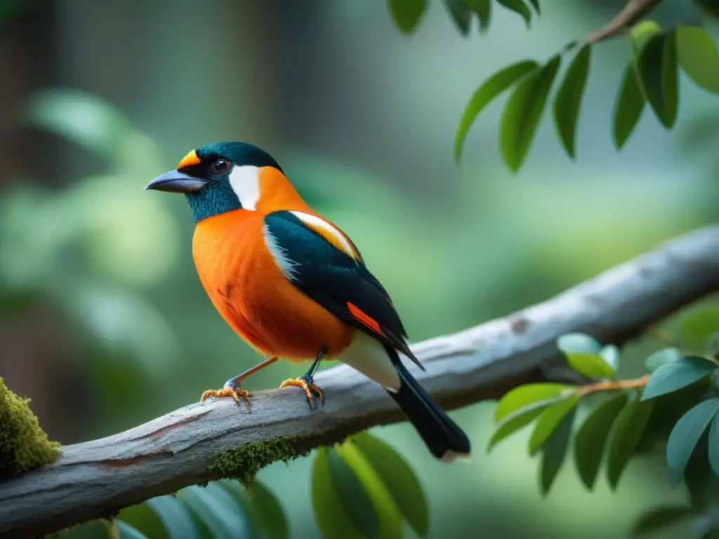 Detalle vibrante de un Tucán Toco en un bosque tropical de Uruguay