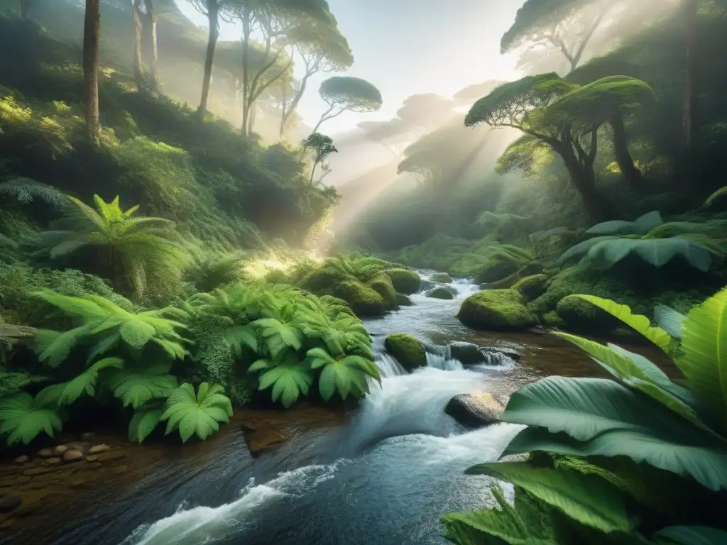 Una fotografía documental que captura la belleza de un exuberante bosque en un parque nacional uruguayo