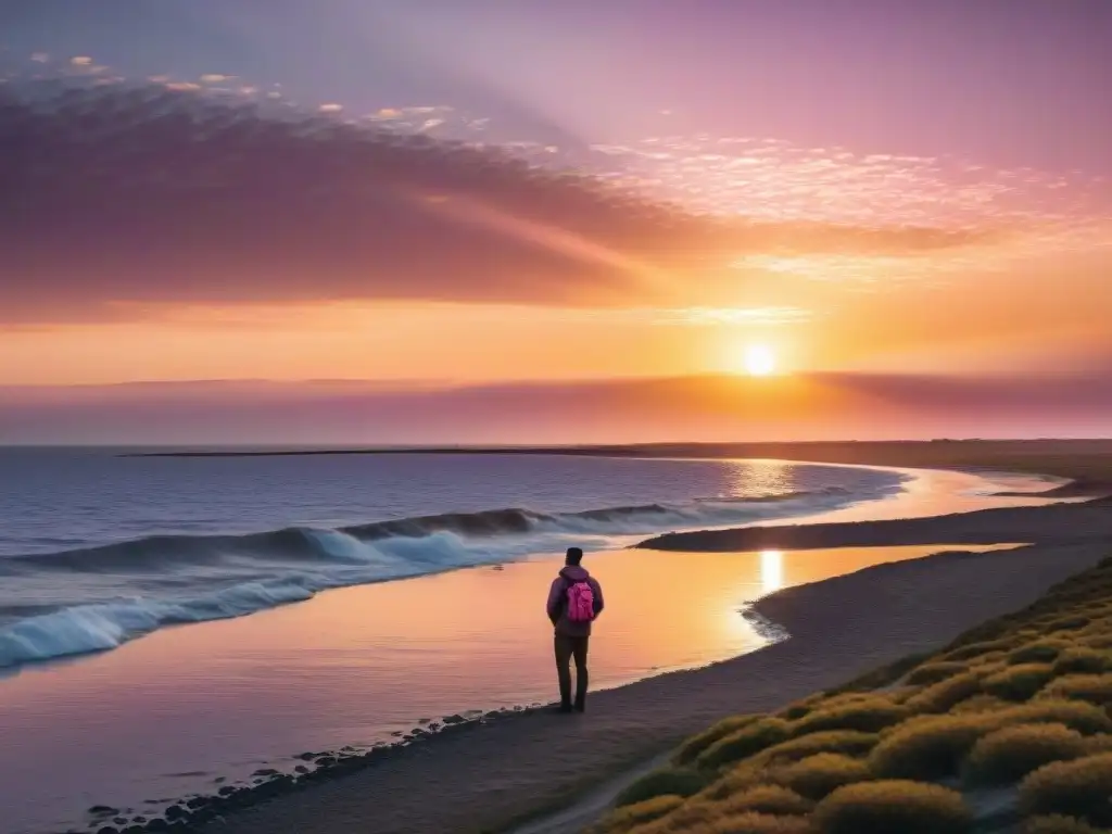 Documentales belleza natural Uruguay: Atardecer dorado sobre el Río de la Plata, filmado por un cineasta solitario