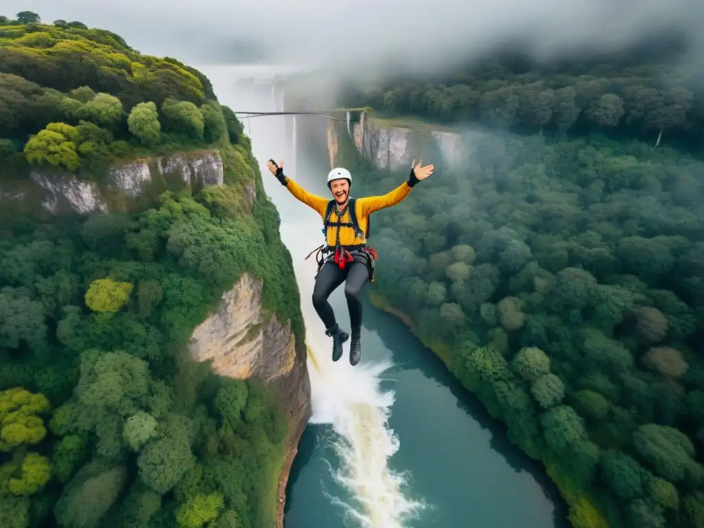 Emocionante salto de bungee en Uruguay, deportes extremos en plena naturaleza