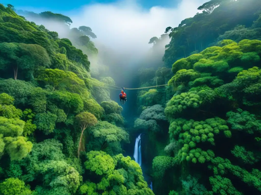 Emocionante zipline en la exuberante selva de Uruguay, deportes extremos en Uruguay