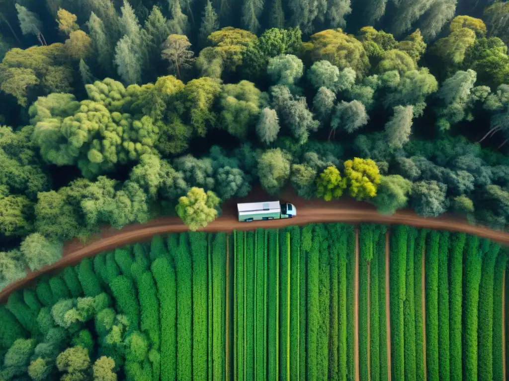 Emotiva reforestación en camping Uruguay, campistas plantan árboles con determinación y esperanza bajo el sol filtrado en el bosque