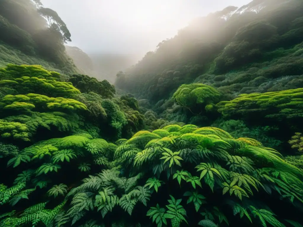 Encantador bosque verde de Quebrada de los Cuervos, Uruguay, resaltando la biodiversidad de la región