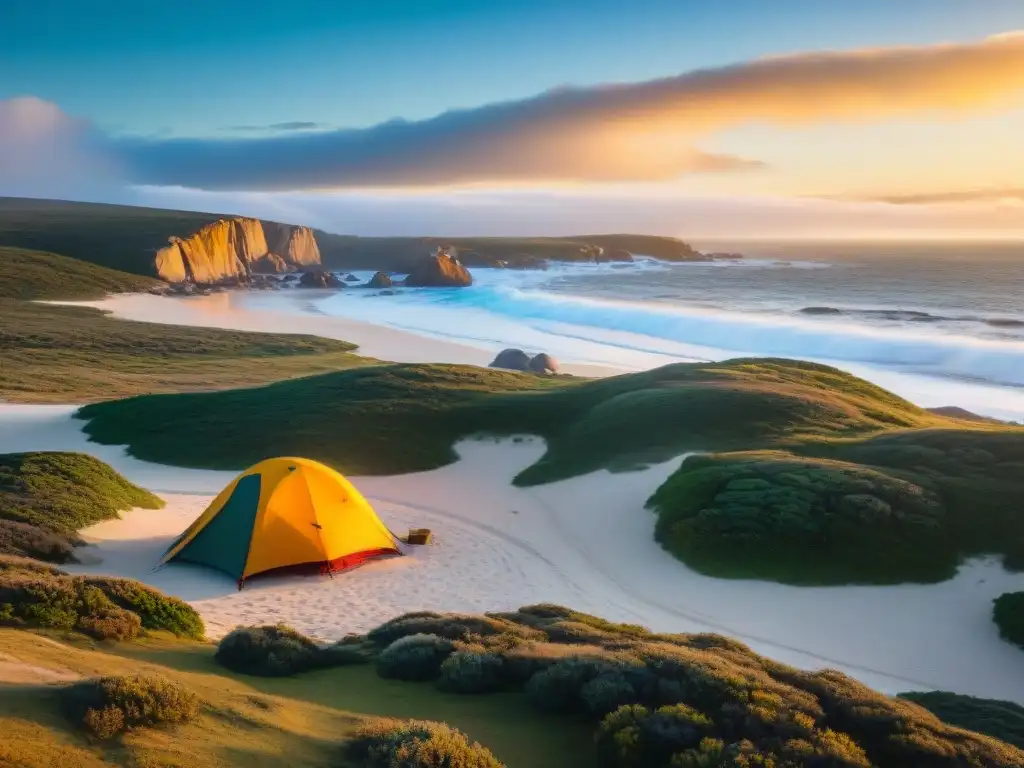 Escena serena al amanecer en Cabo Polonio