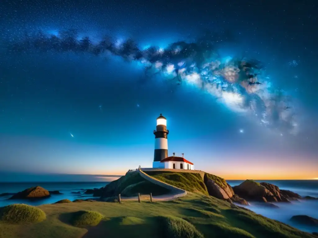 Espectacular noche estrellada sobre Cabo Polonio, Uruguay, uno de los mejores lugares de observación de estrellas en Uruguay