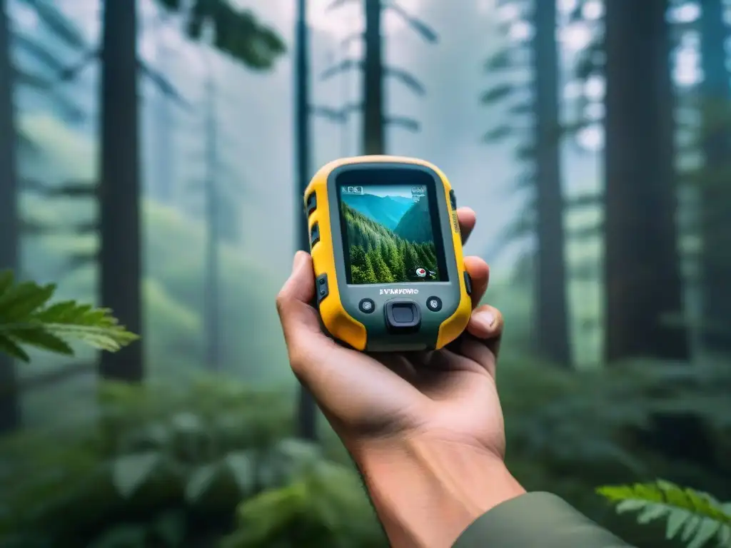 Exploración en la naturaleza con GPS de mano en comparativa con relojes GPS camping