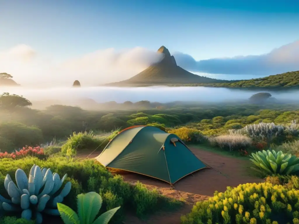 Exuberante biodiversidad de flora y fauna en el camping en Uruguay