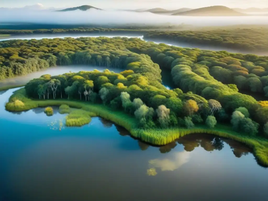 Explorando la exuberante naturaleza de Uruguay: un paisaje sereno con diversa flora y fauna en su hábitat natural