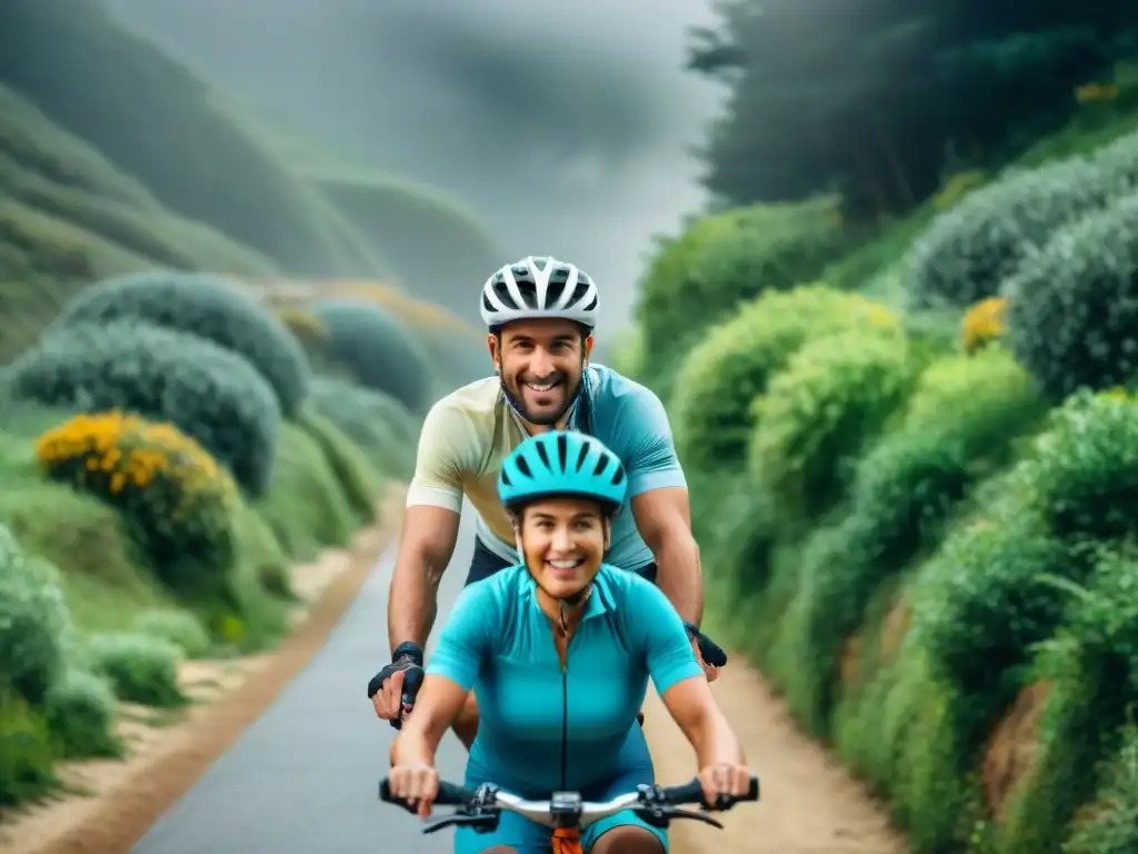 Familias disfrutando de rutas ciclísticas en Uruguay, unidas por la aventura y la naturaleza