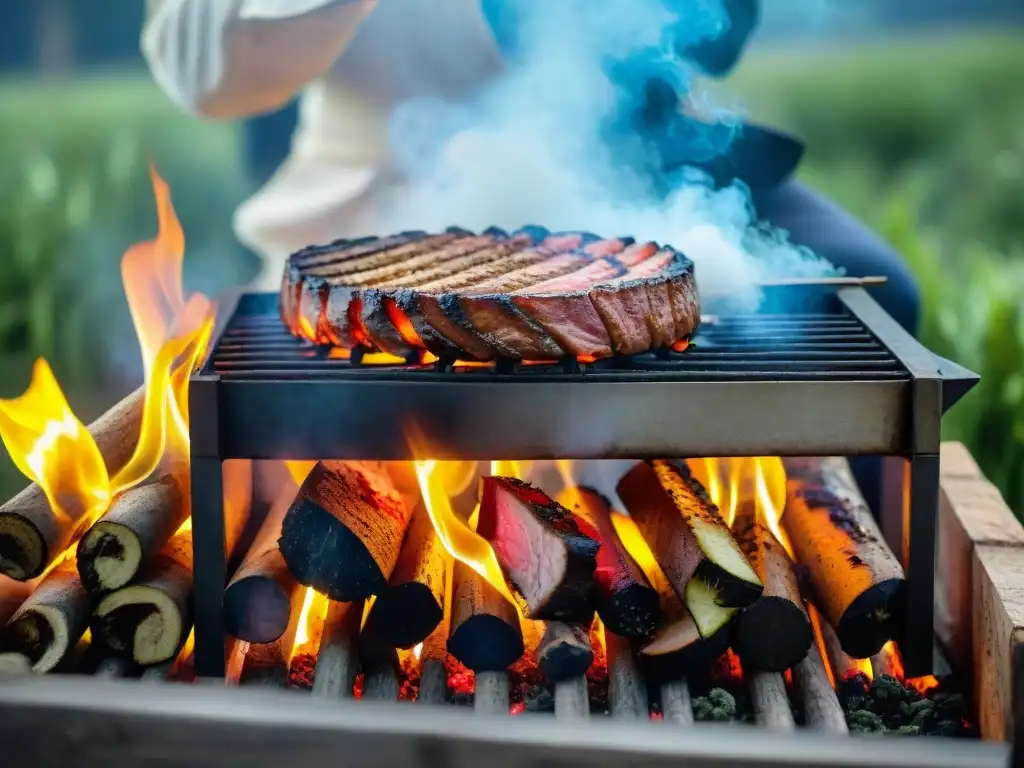 Un festín al aire libre con las mejores especias para cocina camping, en un entorno tradicional uruguayo