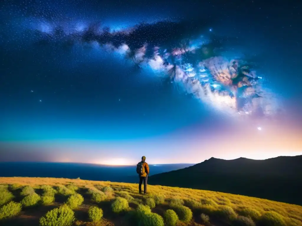 Fotógrafo capturando la belleza nocturna del campo uruguayo bajo la Vía Láctea