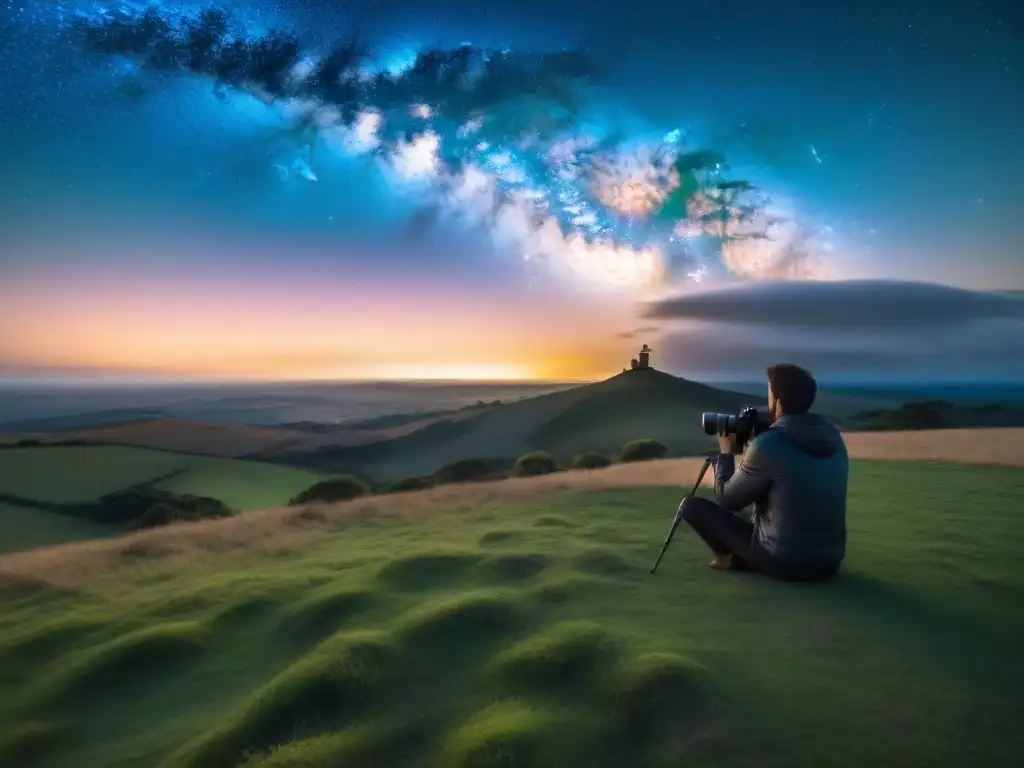 Un fotógrafo solitario captura la belleza del cielo nocturno en el campo de Uruguay, bajo la Vía Láctea