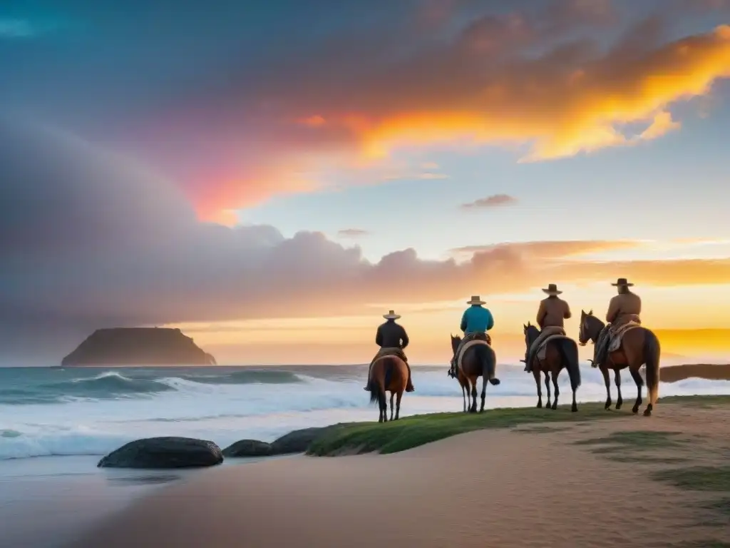 Fotógrafos capturando la magia del atardecer en la costa de Uruguay