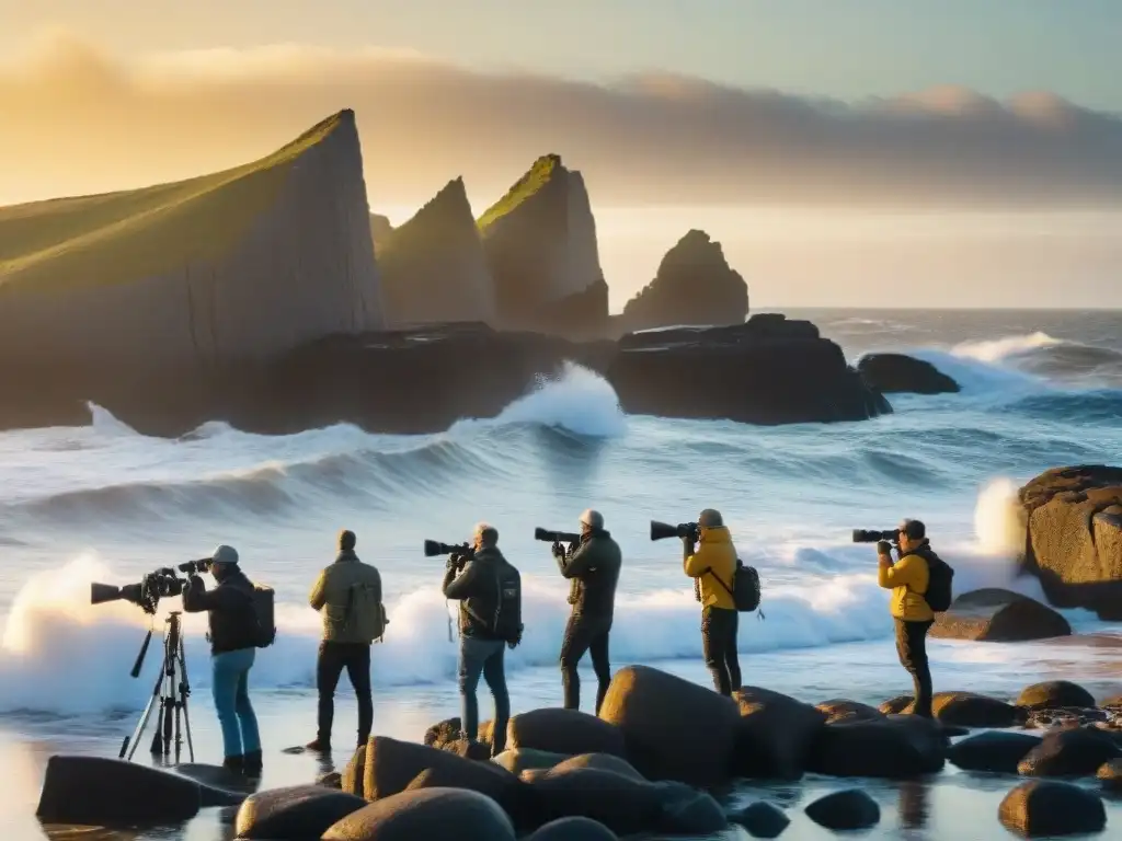 Fotógrafos de naturaleza en Uruguay capturan un amanecer impresionante en la costa