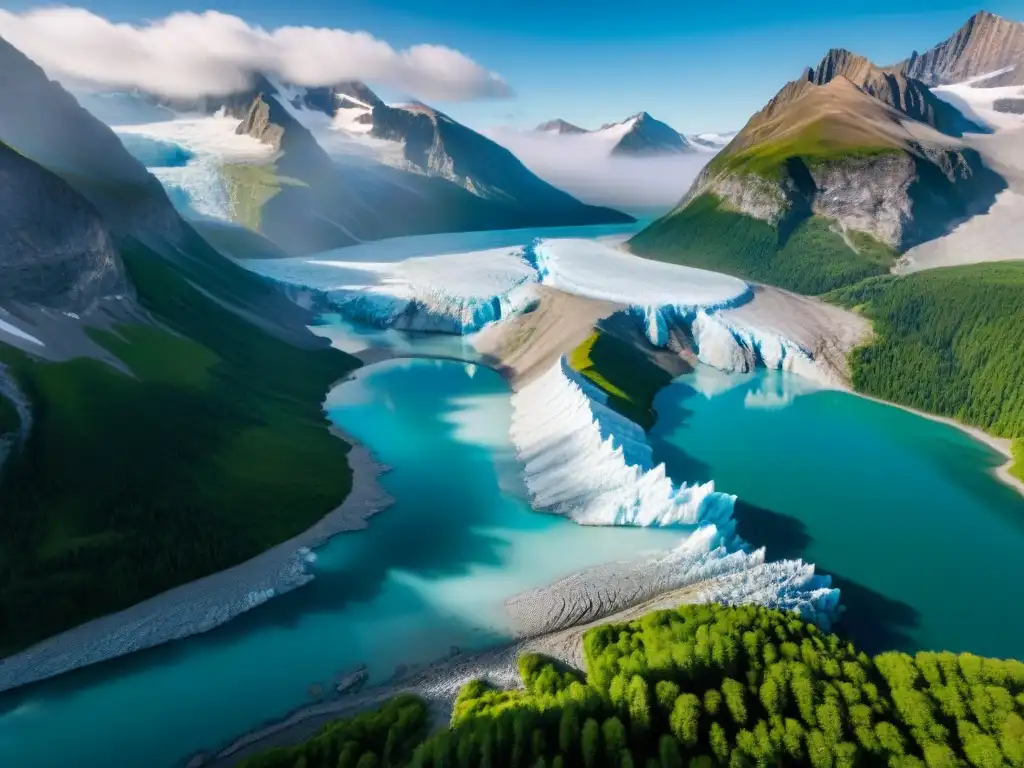 Glaciar fundiéndose en lago cristalino, resalta equilibrio natural y la importancia de minimizar impacto fuentes agua