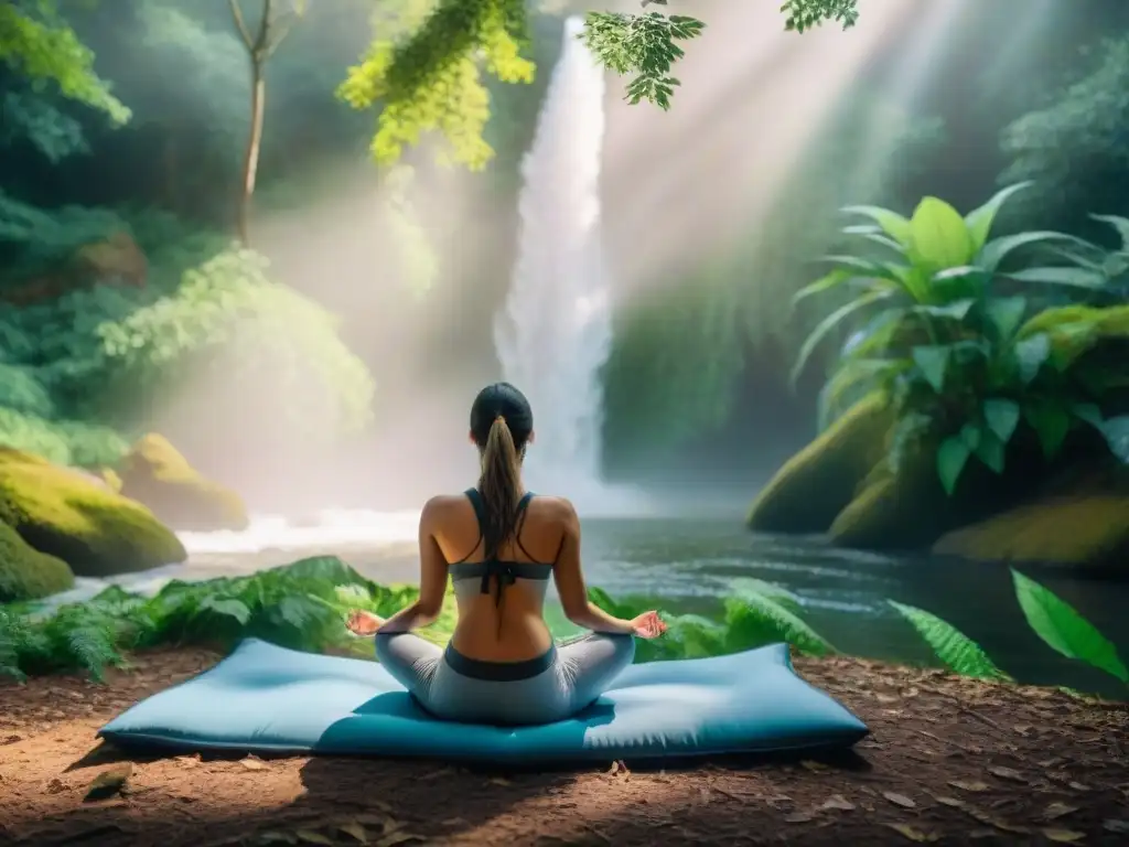 Grupo de campistas meditando en un bosque de Uruguay, reflejando paz interior en lugares para meditar en Uruguay