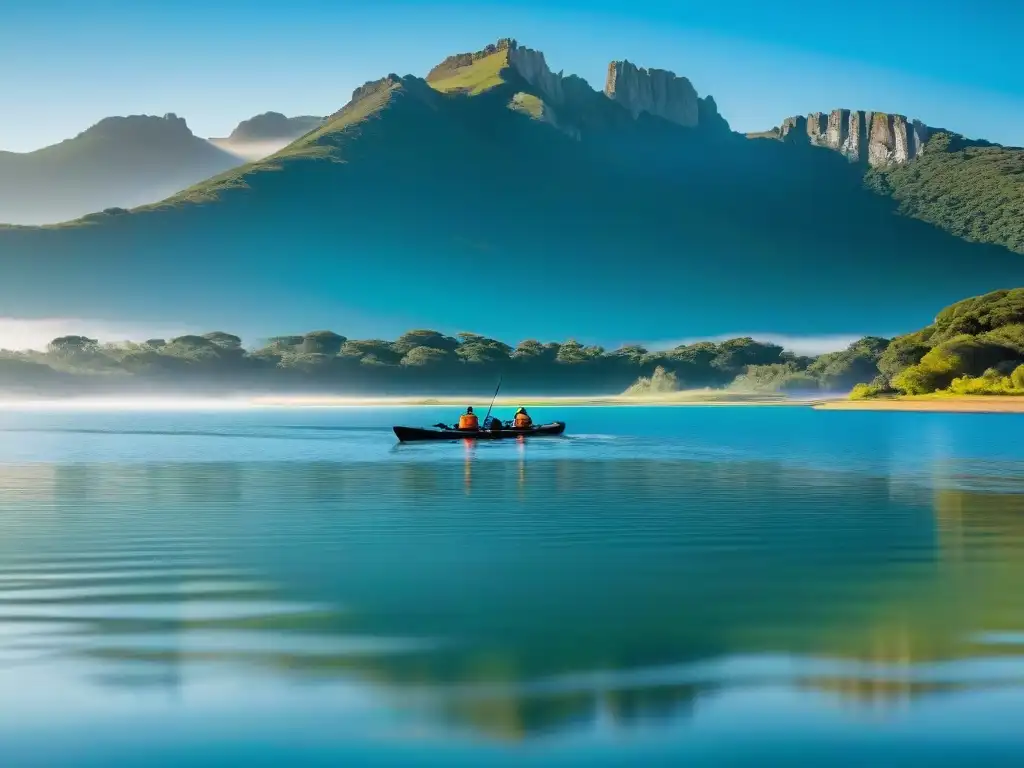 Un grupo diverso de jóvenes en kayak disfruta de los deportes acuáticos sostenibles en Laguna Garzón, Uruguay