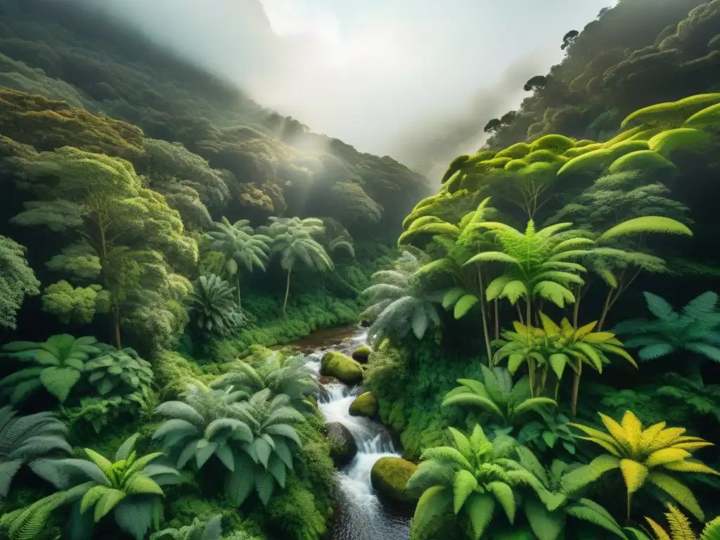 Imagen impactante de un exuberante bosque en Uruguay, resaltando la biodiversidad y belleza natural