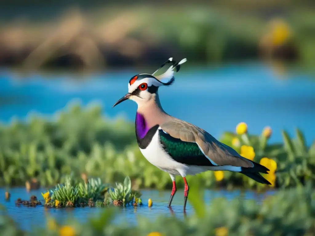 Imponente Avefría elegante en hábitat húmedo de Uruguay