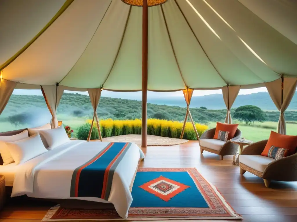 Un lujoso glamping en Uruguay con tradiciones locales: decoración autóctona, naturaleza exuberante y actividades culturales