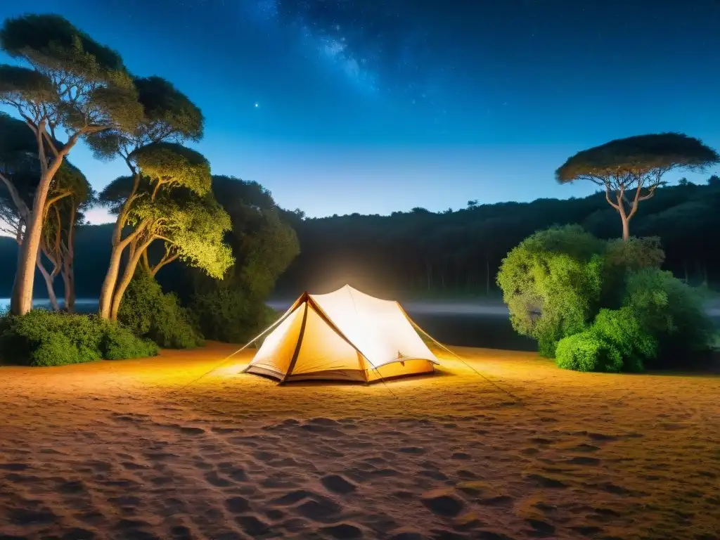 Mágico campamento en Uruguay bajo las estrellas, uno de los mejores sitios camping Uruguay