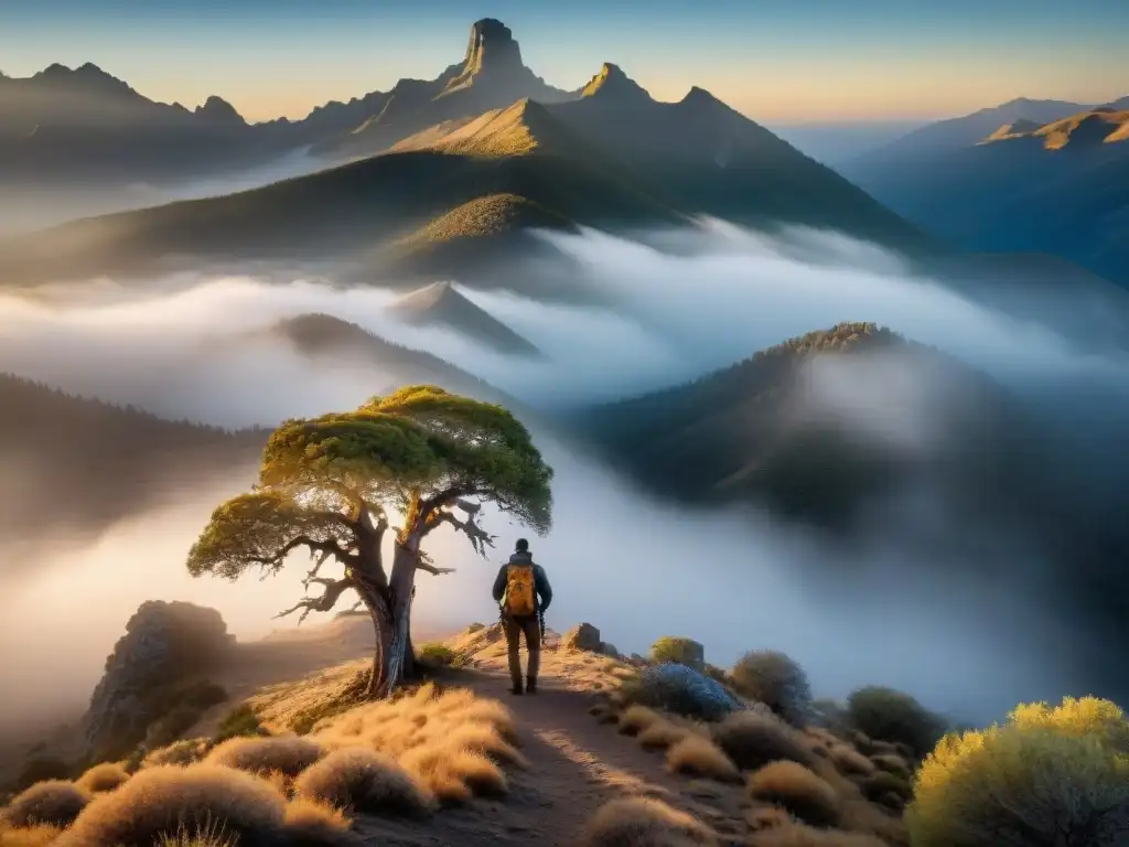 Majestuosas leyendas de Sierra de las Ánimas envueltas en neblina al amanecer