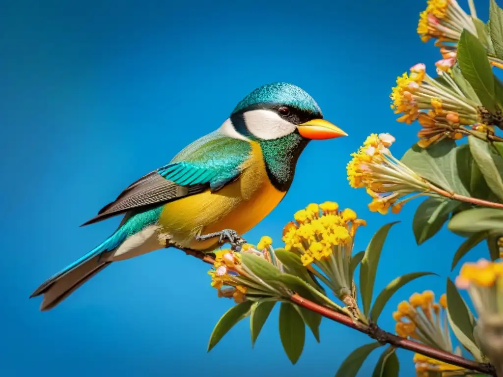Espléndida biodiversidad aviar en Uruguay Maravillosa observación de aves en Uruguay entre exuberante naturaleza y cielo azul