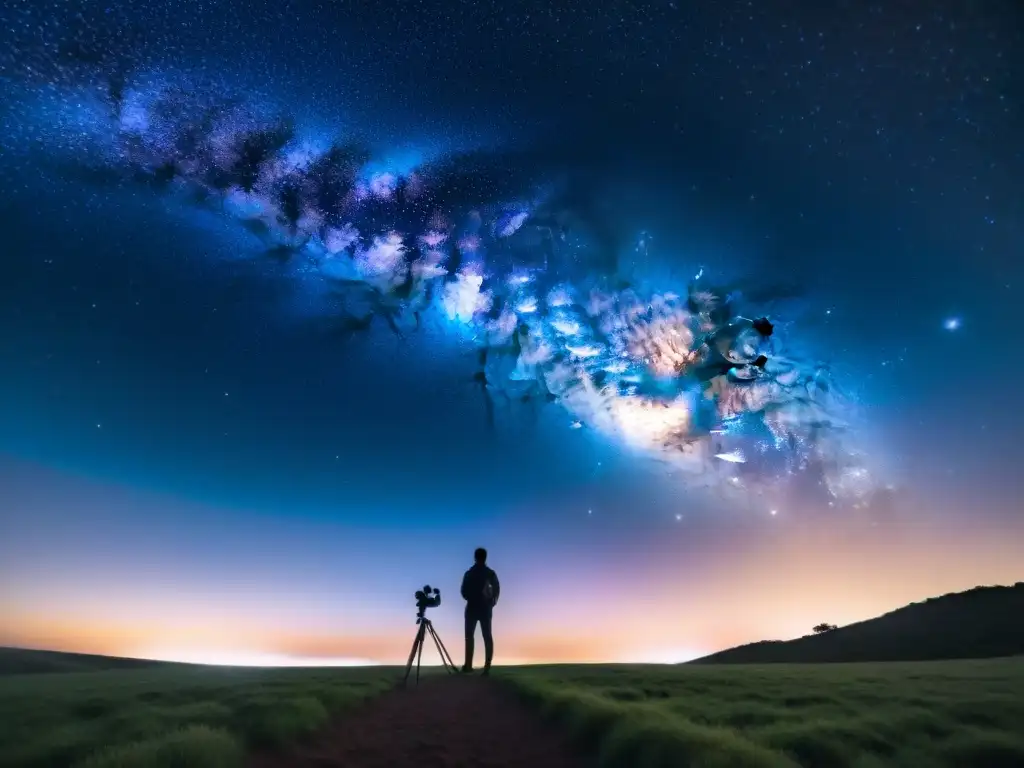 Maravillosa noche estrellada en Uruguay, ideal para acampar y observar el cielo