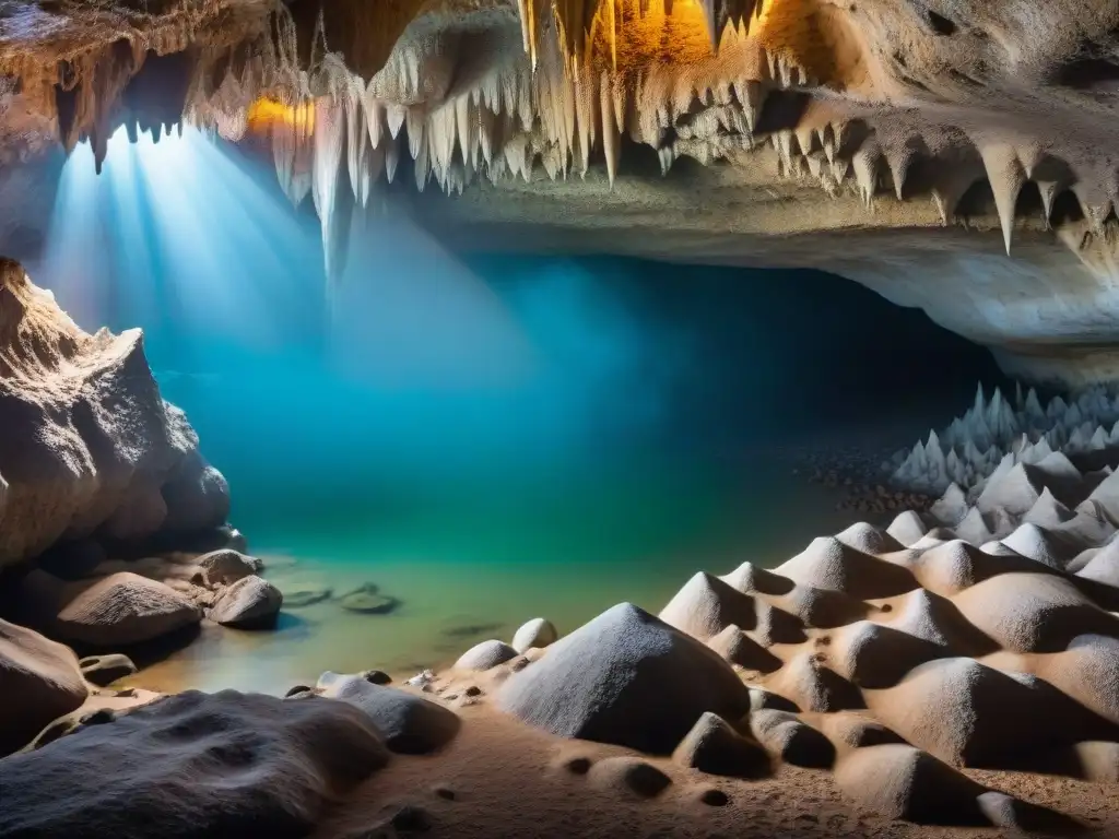 Maravillosas formaciones geológicas en las Grutas del Palacio, Uruguay, creando un escenario de asombro y exploración