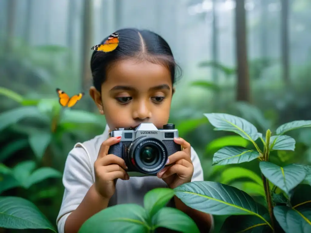 Niño fotógrafo capturando la naturaleza en Uruguay, consejos fotografía naturaleza Uruguay