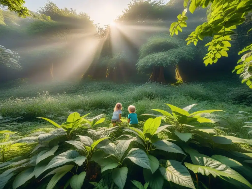 Niños disfrutan jugando libremente en la naturaleza, creando conexiones y aprendiendo